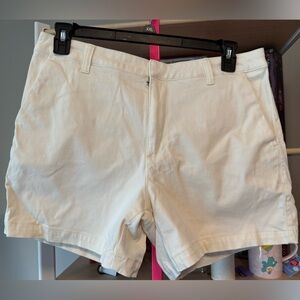Banana Republic White High-Rise Cotton Shorts